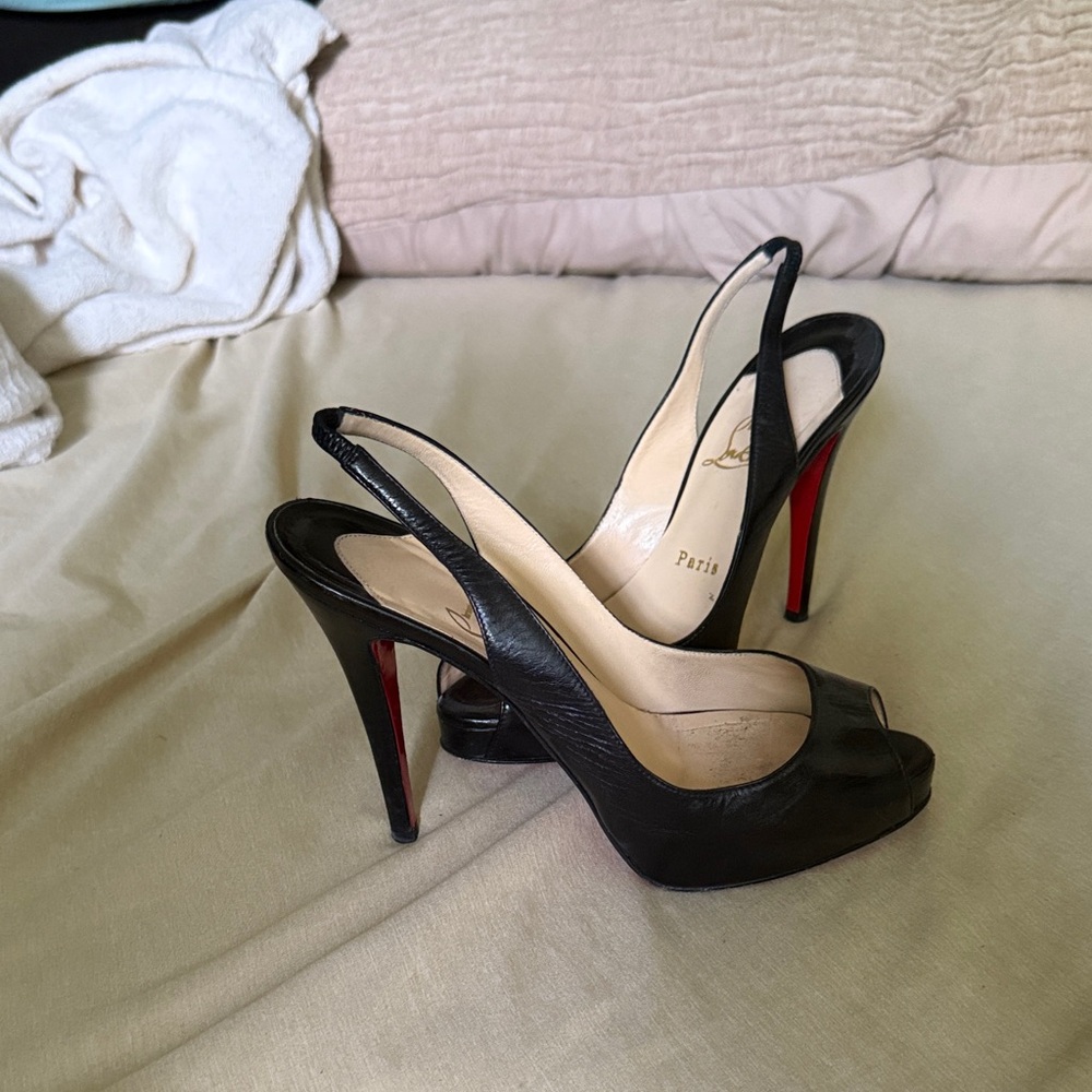 Christian Louboutin Black Slingback Heels